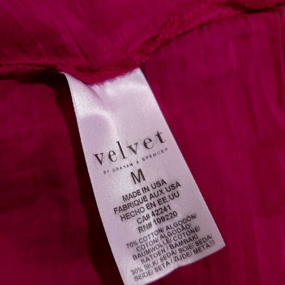 VELVET by Graham & Spencer Esther Silk Voile Tank Babydoll Dress Fuchsia Pink - Picture 13 of 13